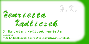 henrietta kadlicsek business card